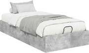 vidaXL Cadru de pat otoman Gri Beton 100 x 200 cm Lemn prelucrat