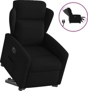 vidaXL Fotoliu electric rabatabil cu ridicare, negru, textil