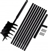 vidaXL Burghiu de sol cu mâner 200 mm cu tub prelungitor 9 m, oțel