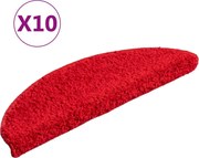 vidaXL Covorașe pentru scări, 10 buc., 56x17x3 cm, roșii, semirotunde