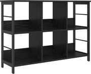 vidaXL Raft pentru cărți Stejar Negru 102 x 32 x 72,5 cm Lemn compozit