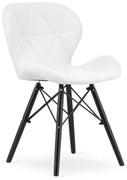 Scaun Bucatarie/Dining Kross Alb Piele Ecologica Picioare Negre