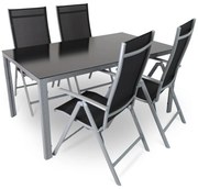 Set de gradina Alvero 2, dreptunghi - 4 locuri, negru/gri