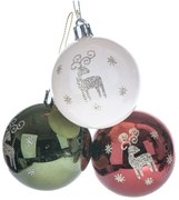 Globuri de Crăciun 3 buc. din plastic ø 6 cm – Dakls