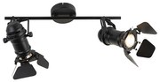 Spot inteligent negru, incl. WiFi GU10, 2 lumini cu clape - Movie