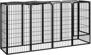 vidaXL Țarc câini 10 panouri negru 50x100 cm oțel vopsit electrostatic