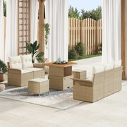 vidaXL Set de canapele pentru grădină 8 pcs Bej poliratan