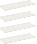 vidaXL Raft suspendat Pe perete 4 pcs Alb 60 x 18 x 2,5 cm Oțel