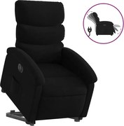 vidaXL Fotoliu electric rabatabil cu ridicare, negru, textil