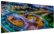 Tablou panorama orașului nocturn (120x50 cm)