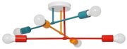 Lustră aplicată CAMBRIDGE 6xE27/20W/230V albastră/roșie/portocalie