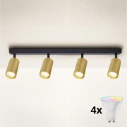 Brilagi - Spot LED RGBW reglabil SELE GOLDEN 4xGU10/6W/230V negru/auriu