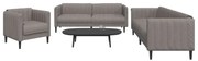 vidaXL Set de canapele, 3 piese, gri taupe, textil