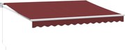 vidaXL Copertina retractabilă manual, vișiniu, 350x250 cm