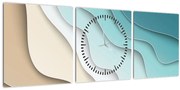 Tablou abstract cu plaja mării (cu ceas) (90x30 cm)