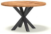 Masa rotunda cu blat din lemn de mango Basto 130x130x78 cm maro/negru