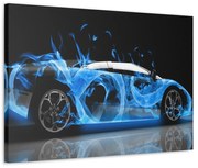 Tablou Canvas Blue Flame Lambo 120x80 cm