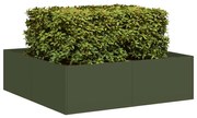 vidaXL Jardinieră verde măsline 100x100x30 cm oțel