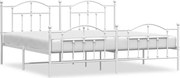 vidaXL Cadru de pat metalic cu tăblie de cap/picioare, alb, 193x203 cm