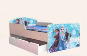 Patut copii de gradinita cu Frozen Together Mic 2-6 ani 130x60 cm varianta cu sertar cu saltea SafeNest CMG51894140928340
