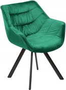 Scaun design retro Dutch Comfort, catifea verde smarald