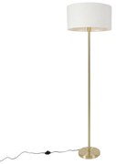 Lampă de podea din alamă cu abajur alb 50 cm - Simplo