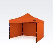 Pavilion 3x3 m, cadru din oțel cu 3 pereți: cort de lucru pentru meșteșugari - cu 3 pereți - Portocaliu