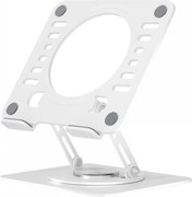 Suport Laptop Premium din Oțel Carbon, Reglabil, Rotativ 360°, Ergonomic, Alb