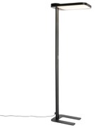 Lampă de podea cu lumină naturală neagră pătrată, cu LED și dimmer - Guzo