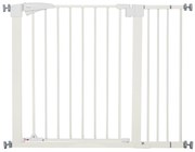 PawHut Poartă pentru Câini de Talie Mică și Medie cu Dublă Încuietoare și Închidere Automată, 76-103x4.2x77 cm, Alb | Aosom Romania