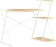 vidaXL Birou cu raft, alb și stejar, 116 x 50 x 93 cm