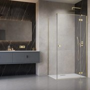 Usa de nisa batanta Radaway Essenza KDJ 80 cm sticla 6 mm finisaj auriu periat-transparent deschidere dreapta