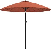 vidaXL Umbrelă de soare de exterior, stâlp aluminiu, cărămiziu, 270 cm