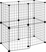 vidaXL Cușcă animale de companie cu ușă 12 panouri negru 35x35 cm oțel