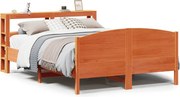 vidaXL Cadru de pat fără saltea, maro ceruit 140x200 cm lemn masiv pin