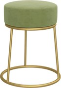 vidaXL Taburet rotund, verde muştar, catifea