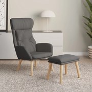 vidaXL Scaun de relaxare cu taburet, gri deschis, textil
