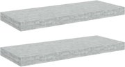 vidaXL Rafturi perete suspendate, 2 buc., gri beton 60x23,5x3,8 cm MDF