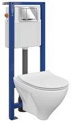 Set vas wc suspendat Mille Plus cu capac soft close, rezervor incastrat Aqua 02 si clapeta crom lucios