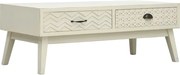 vidaXL Masă de cafea cu 2 sertare sculptate, gri, 110x50x40 cm, lemn
