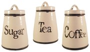 Set Ceramic COFFEE,SUGAR,TEA, 3 recipiente