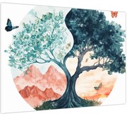 Tablou – Arbore acvarelă plin de viață (70x50 cm)