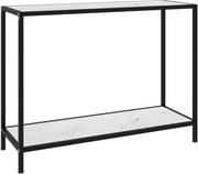vidaXL Masă consolă, alb, 100 x 35 x 75 cm, sticlă securizată
