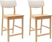 vidaXL Scaune de dining 2 pcs natural 48 x 49 x 95 cm