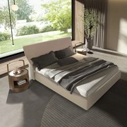 Pat dublu tapitat design LUX Brown-Cream 180x200cm