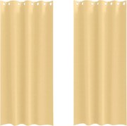 vidaXL Perdele Opaque cu Inel 2 pcs Bej 225 x 140 cm Poliester