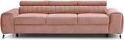 Canapea roz extensibilă cu tapițerie din catifea 261 cm Laurence – ELTAP