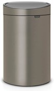 Cos de gunoi Brabantia Touch Bin New 649732, 40 L, Inchidere silentioasa si lina, Spate plat, Gri