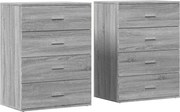 vidaXL Dulapuri, 2 buc., gri sonoma, 60x39x80 cm, lemn prelucrat