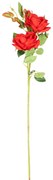 Buchet artificial de trandafiri cu două flori șiun boboc, roșu, 71 cm